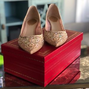 Rene Caovilla crystal champagne pump